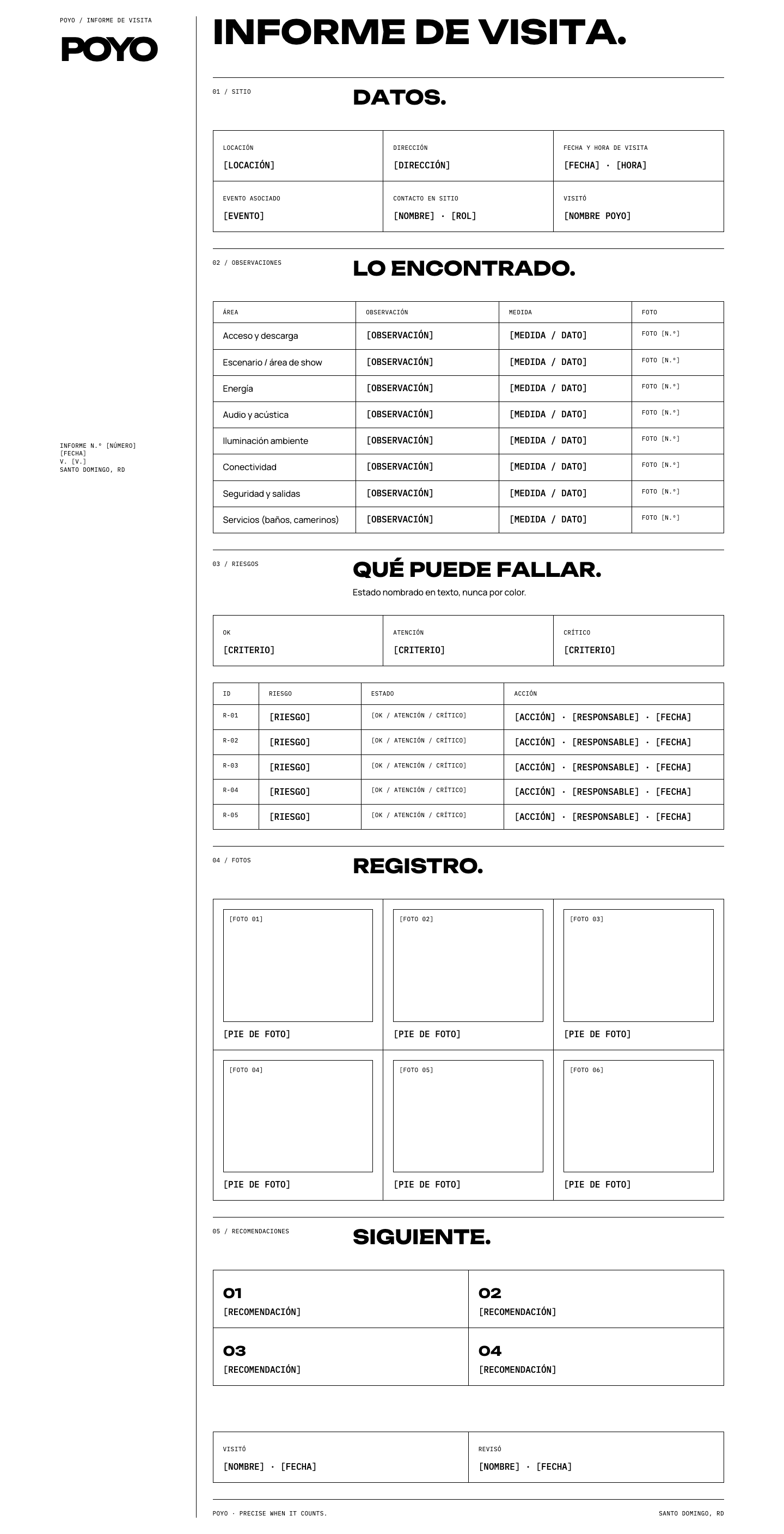 Informe de visita, modo claro